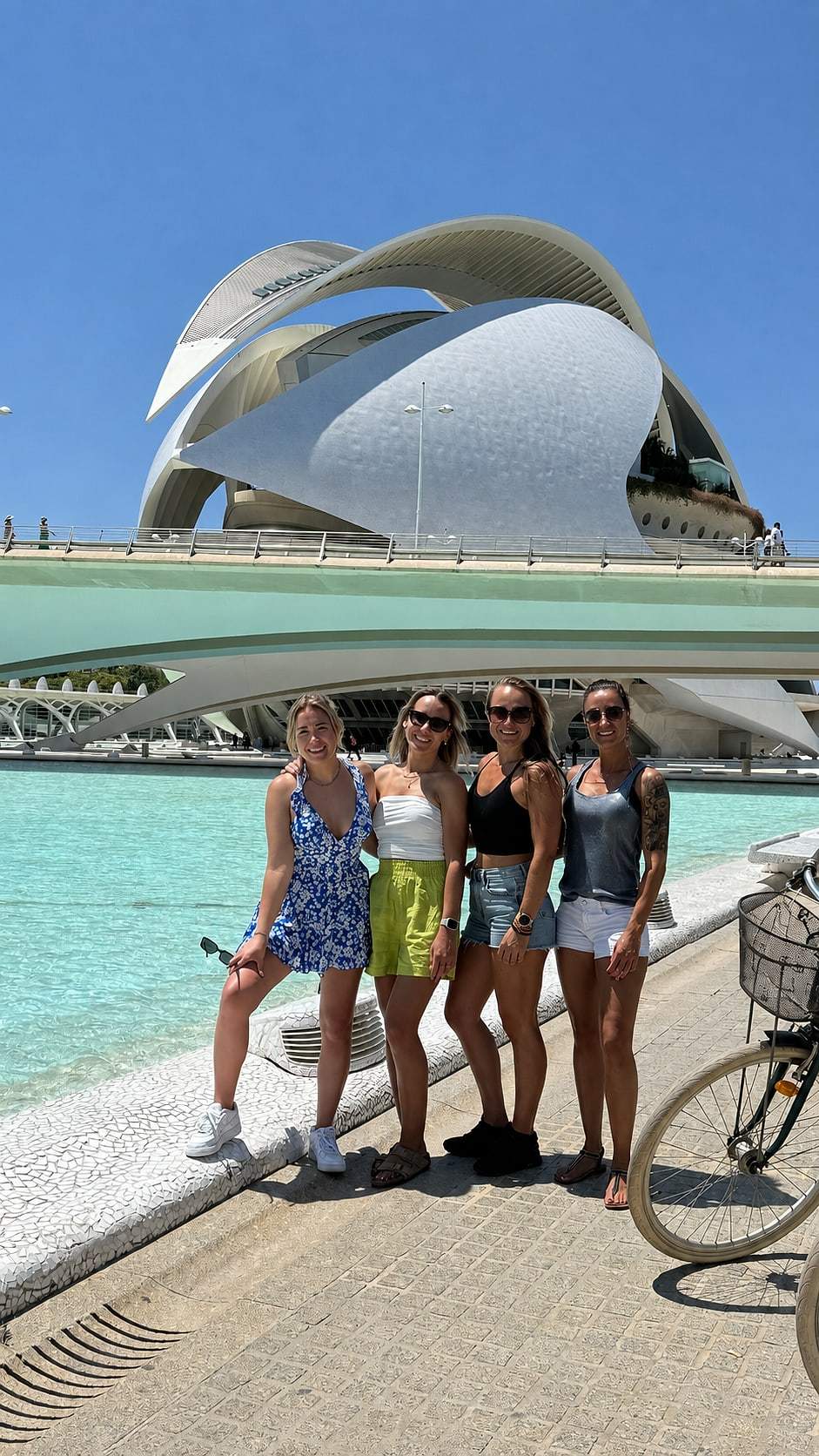 Small group with their bikes on the daily Valencia tour