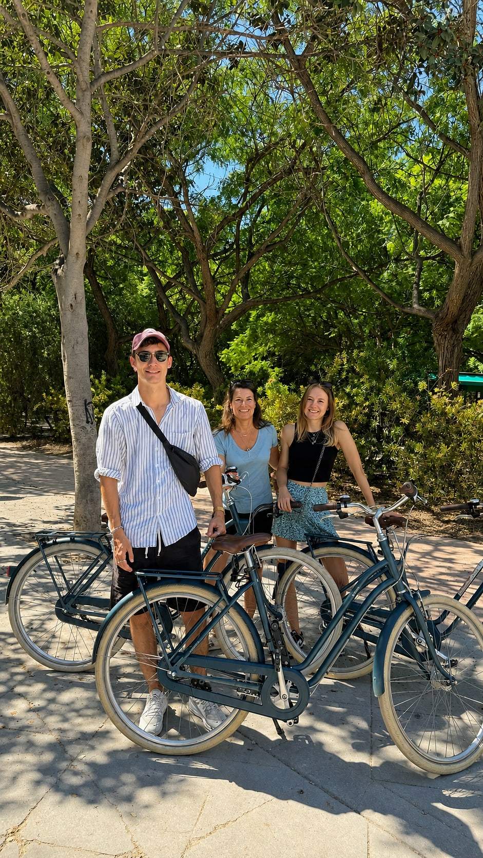Cyclists gather on the tour route through Valencia