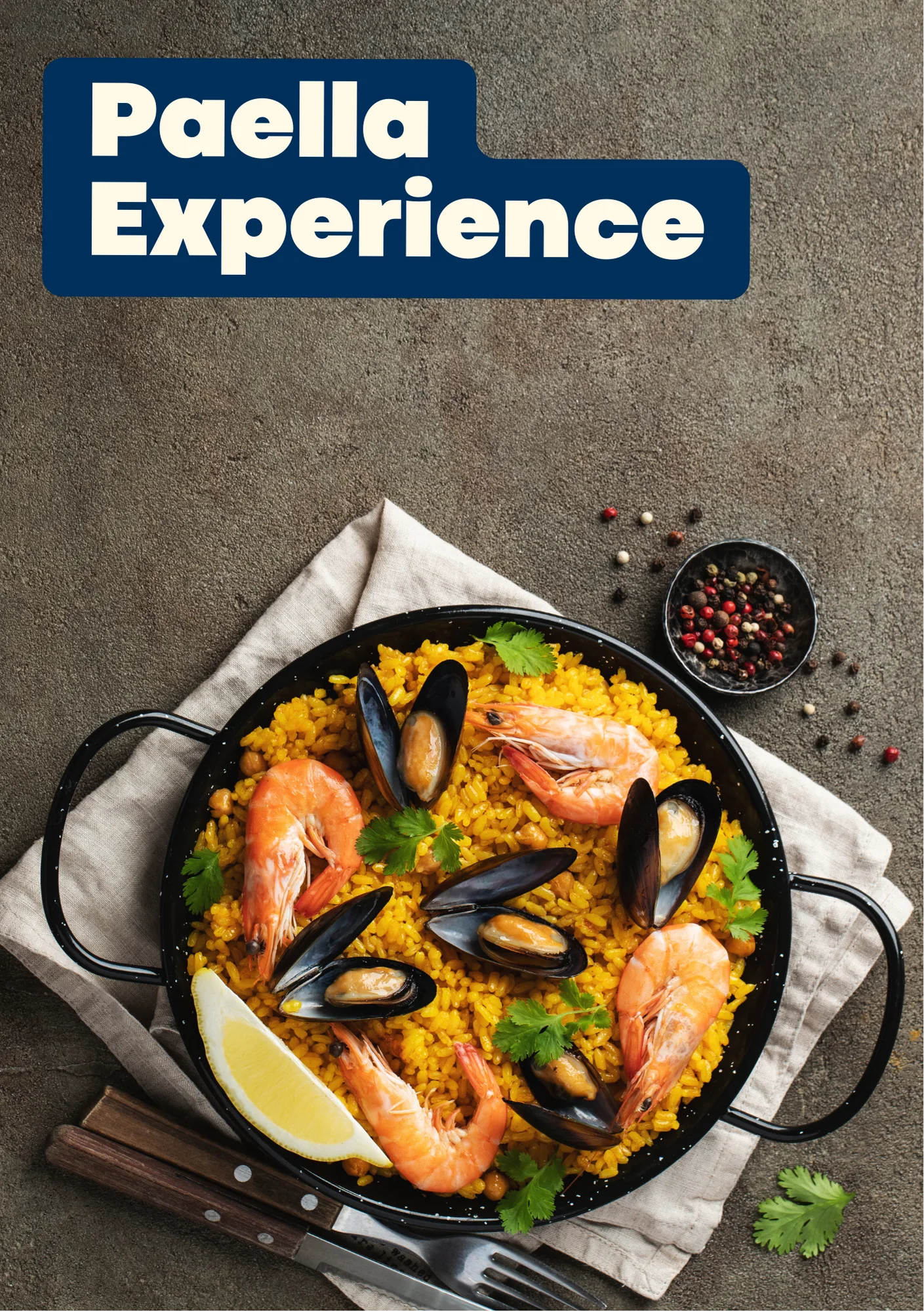 Valencian paella served at a local restaurant